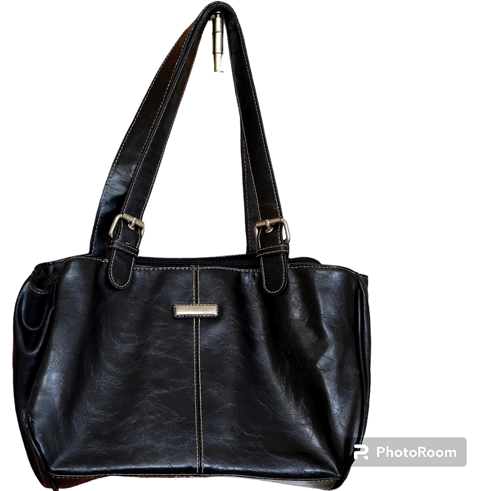 Vintage Black Handbag With Double Strap